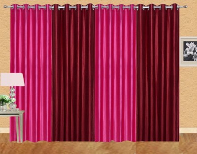 

Stella Creations 214 cm (7 ft) Polyester Door Curtain (Pack Of 4)(Solid, Pink, Maroon), Maroon;pink