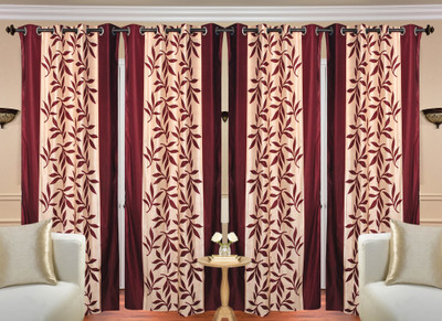 

Handloom Hut 274 cm (9 ft) Polyester Long Door Curtain (Pack Of 4)(Printed, Maroon Kolawery Long Door)
