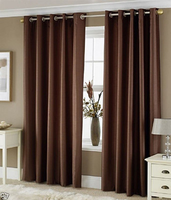 

Alagh Fashions 212 cm (7 ft) Polyester Door Curtain (Pack Of 2)(Plain, Brown)
