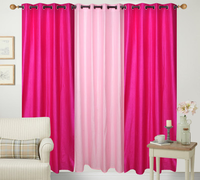 

Handloom Hut 213 cm (7 ft) Polyester Door Curtain (Pack Of 3)(Solid, Pink)