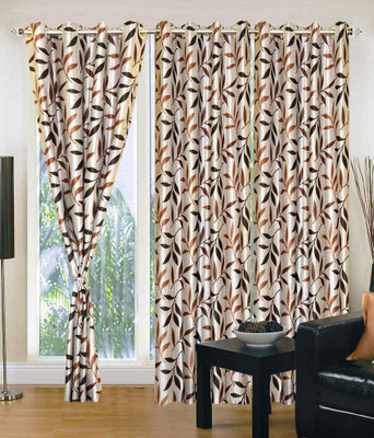 

JT International 213.36 cm (7 ft) Polyester Door Curtain (Pack Of 2)(Floral, Multicolor)