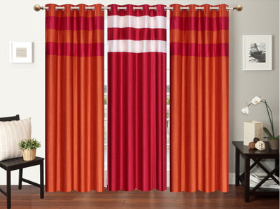 

Furnishing Zone 152 cm (5 ft) Polyester Window Curtain (Pack Of 3)(Plain, Multicolor)