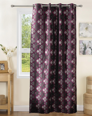 

Lushomes 229 cm (8 ft) Polyester Door Curtain Single Curtain(Abstract, S&S 6 Wine Black)