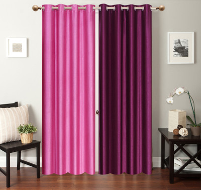 

Furnishing Zone 274 cm (9 ft) Polyester Long Door Curtain (Pack Of 2)(Plain, Pink, Purple)