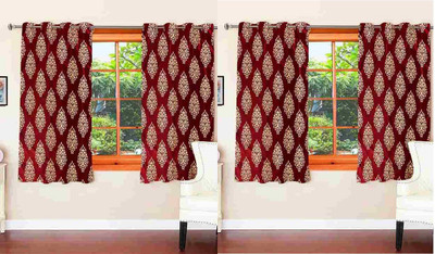 

Zesture 150 cm (5 ft) Polyester Window Curtain (Pack Of 4)(Abstract, Multicolor)