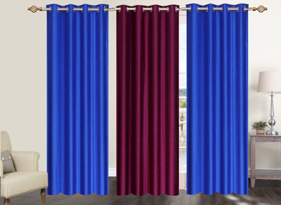 

Furnishing Zone 274 cm (9 ft) Polyester Long Door Curtain (Pack Of 3)(Plain, Blue, Maroon)