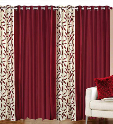 

ATOZ Home Decor 152 cm (5 ft) Polyester Window Curtain (Pack Of 4)(Plain, Maroon)