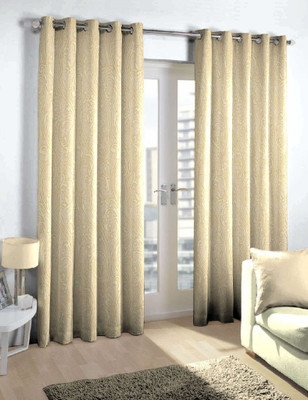 

Skipper 275 cm (9 ft) Blends Long Door Curtain Single Curtain(Motif, Beige)