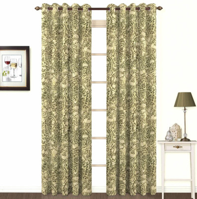 

Skipper 96 cm (3 ft) Polyester, Cotton, Blends Window Curtain Single Curtain(Striped, Beige)
