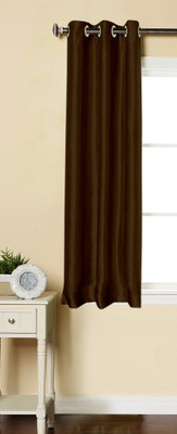 

Lushomes 152 cm (5 ft) Polyester Window Curtain Single Curtain(Solid, Brown)