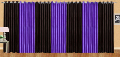 

Ville Style 275 cm (9 ft) Polyester Long Door Curtain (Pack Of 7)(Solid, Brown, Purple)