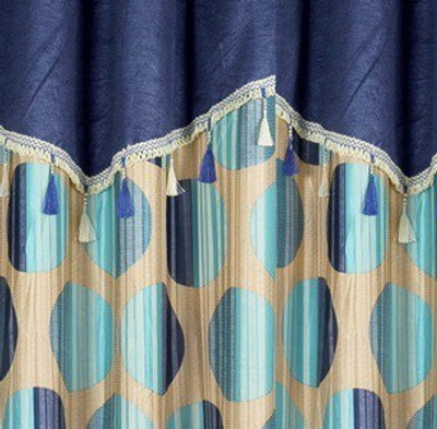

Cortina 210 cm (7 ft) Polyester Door Curtain (Pack Of 2)(Floral, Blue)