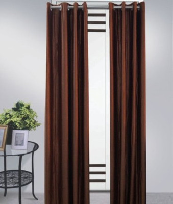 

Snuggle 210 cm (7 ft) Polyester Door Curtain (Pack Of 2)(Plain, Brown)