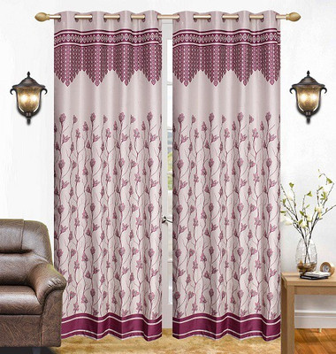 

The Intellect Bazaar 274 cm (9 ft) Jacquard Long Door Curtain (Pack Of 2)(Floral, Pink)