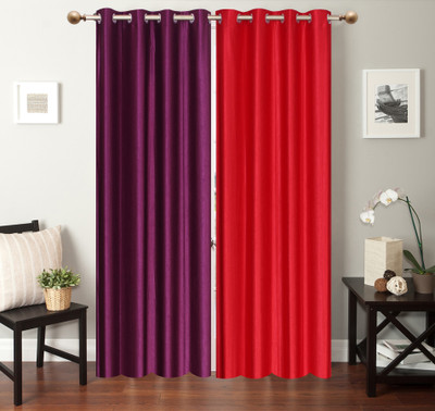 

Furnishing Zone 213 cm (7 ft) Polyester Door Curtain (Pack Of 2)(Plain, Purple, Red)