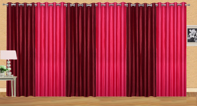 

Stella Creations 275 cm (9 ft) Polyester Long Door Curtain (Pack Of 6)(Solid, Maroon, Pink)