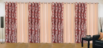 

Stella Creations 214 cm (7 ft) Polyester Door Curtain (Pack Of 8)(Printed, Maroon, Beige), Beige;maroon