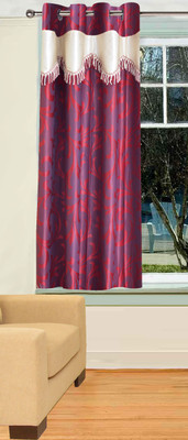 

Trendy Home 152.4 cm (5 ft) Polyester Window Curtain Single Curtain(Printed, Maroon)
