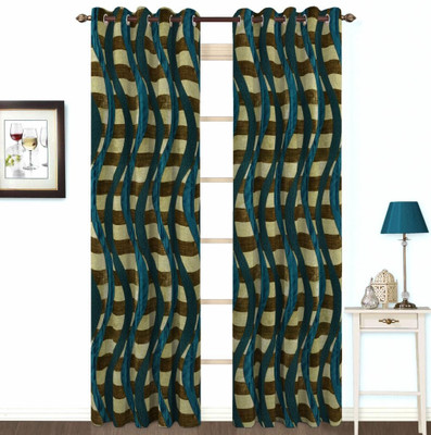 

Skipper 96 cm (3 ft) Polyester, Cotton, Blends Window Curtain Single Curtain(Geometric, Blue)
