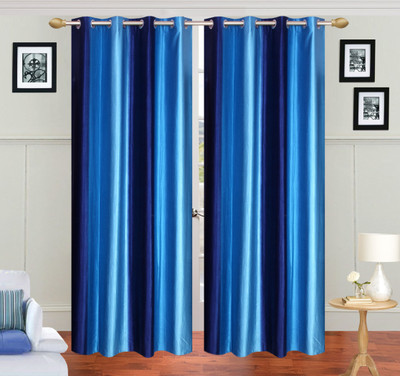

Skytex 210 cm (7 ft) Polyester Door Curtain (Pack Of 2)(Plain, Blue)