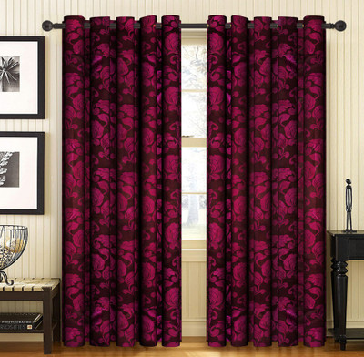 

Home Candy 212 cm (7 ft) Jacquard Door Curtain (Pack Of 2)(Floral, Multicolor)
