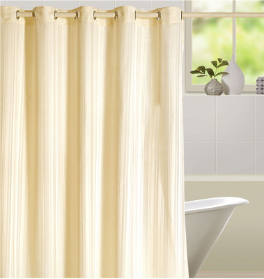

Swayam 200 cm (7 ft) Silk Door Curtain Single Curtain(Abstract, Beige)