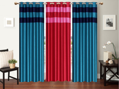 

Furnishing Zone 213 cm (7 ft) Polyester Door Curtain (Pack Of 3)(Plain, Multicolor)
