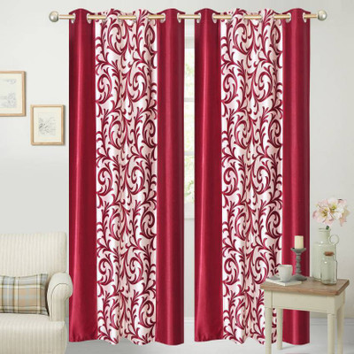 

Abhi Decor 213 cm (7 ft) Polyester Door Curtain (Pack Of 2)(Printed, Maroon)