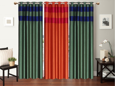

Furnishing Zone 274 cm (9 ft) Polyester Long Door Curtain (Pack Of 3)(Plain, Multicolor)
