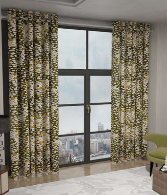 

Zesture 211 cm (7 ft) Polyester Window & Door Curtain (Pack Of 2)(Printed, Green)