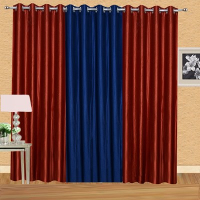 

Excel Bazaar 214 cm (7 ft) Polycotton Door Curtain (Pack Of 3)(Plain, Rust-1neavyblue)