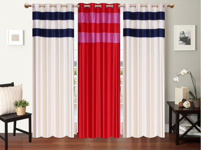 

Furnishing Zone 213 cm (7 ft) Polyester Door Curtain (Pack Of 3)(Plain, Multicolor)