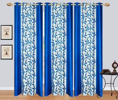 

Excel Bazaar 214 cm (7 ft) Polycotton Door Curtain (Pack Of 3)(Floral, Aqua)