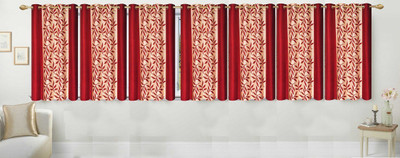 

Ville Style 153 cm (5 ft) Polyester Window Curtain (Pack Of 7)(Floral, Maroon)