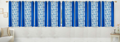 

Ville Style 153 cm (5 ft) Polyester Window Curtain (Pack Of 8)(Floral, Light Blue)