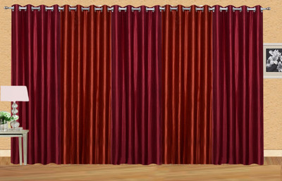 

Stella Creations 214 cm (7 ft) Polyester Door Curtain (Pack Of 5)(Solid, Maroon, Red)