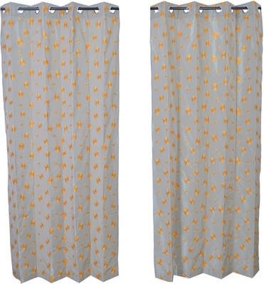 

MABA 215 cm (7 ft) Polyester Door Curtain (Pack Of 2)(Embroidered, Silver)