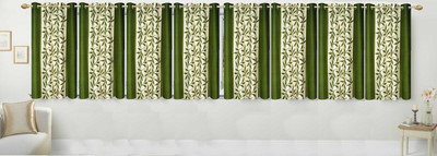 

Stella Creations 154 cm (5 ft) Polyester Window Curtain (Pack Of 8)(Printed, Green)