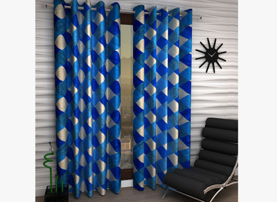 

Italian Fab 274 cm (9 ft) Polyester Long Door Curtain (Pack Of 4)(Floral, Blue)