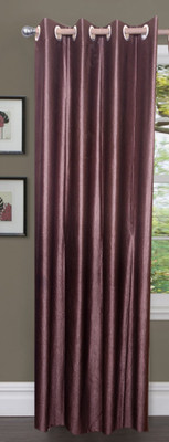 

Decor World 152 cm (5 ft) Polyester Window Curtain Single Curtain(Plain, Brown)