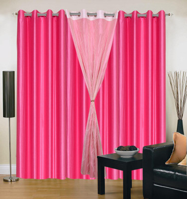 

Livingcreation 213 cm (7 ft) Polyester Door Curtain (Pack Of 4)(Plain, Pink)
