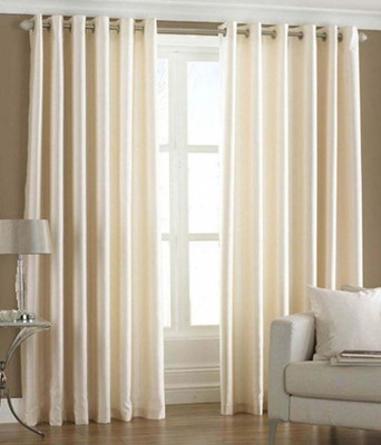 

Shivam Concepts 213 cm (7 ft) Polyester Door Curtain (Pack Of 2)(Plain, Cream)