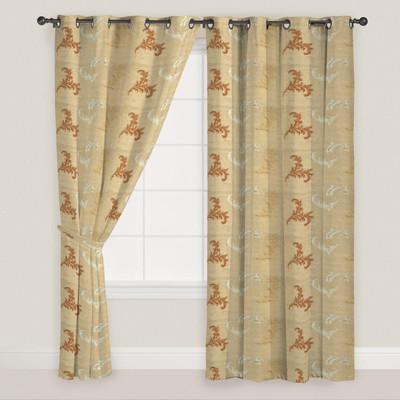 

Presto 270 cm (9 ft) Polyester Long Door Curtain (Pack Of 2)(Abstract, Orange)