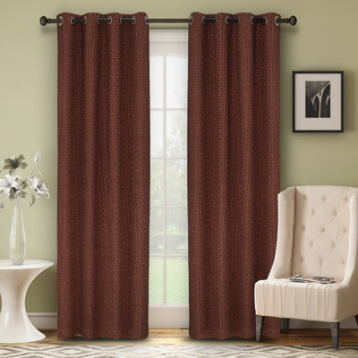 

Soumya Furnishings 217 cm (7 ft) Cotton Door Curtain Single Curtain(Self Design, Brown)