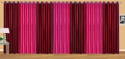 

Stella Creations 275 cm (9 ft) Polyester Long Door Curtain (Pack Of 7)(Solid, Maroon, Pink)