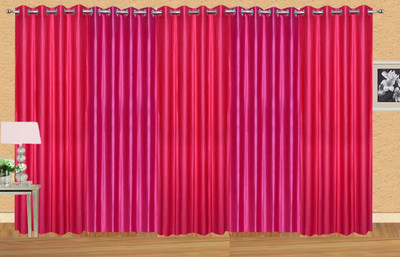

Ville Style 275 cm (9 ft) Polyester Long Door Curtain (Pack Of 5)(Solid, Pink)