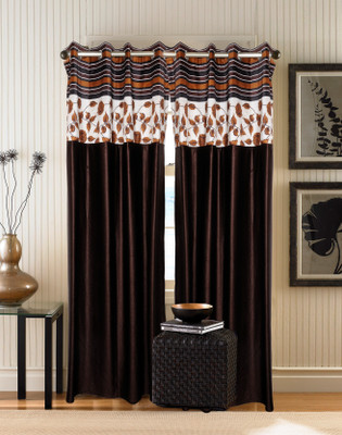 

Zesture 211 cm (7 ft) Polyester Door Curtain (Pack Of 2)(Abstract, Brown)