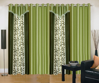 

Ville Style 214 cm (7 ft) Polyester Door Curtain (Pack Of 4)(Floral, Green, Pista)