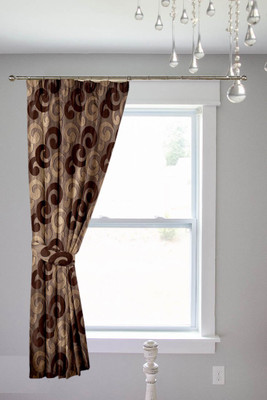 

Threadmix 152 cm (5 ft) Polyester Window Curtain Single Curtain(Abstract, Brown)