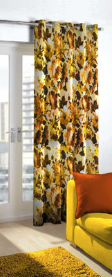 

Skipper 214 cm (7 ft) Polyester Door Curtain Single Curtain(Floral, Brown)